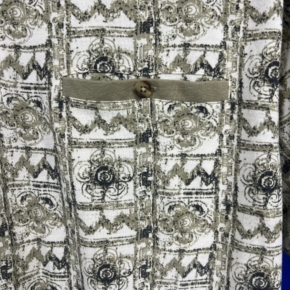 VINTAGE |•THOMPSON SHIRTMAKERS•| Vtg Polo Shirt Ribbed Bottom & Cuffs Size Large - Picture 3 of 5